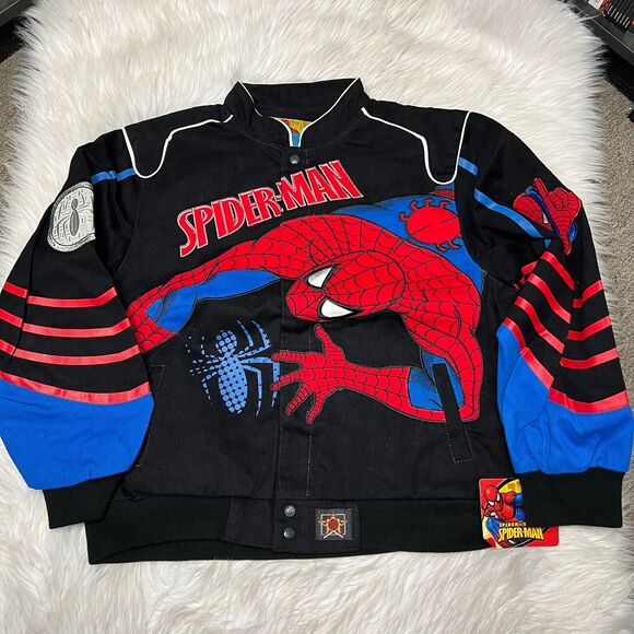 JH DESIGN YOUTH SPIDERMAN JACKET SIZE 2XL 13-14 WALL CRAWLER SPIDER-MAN